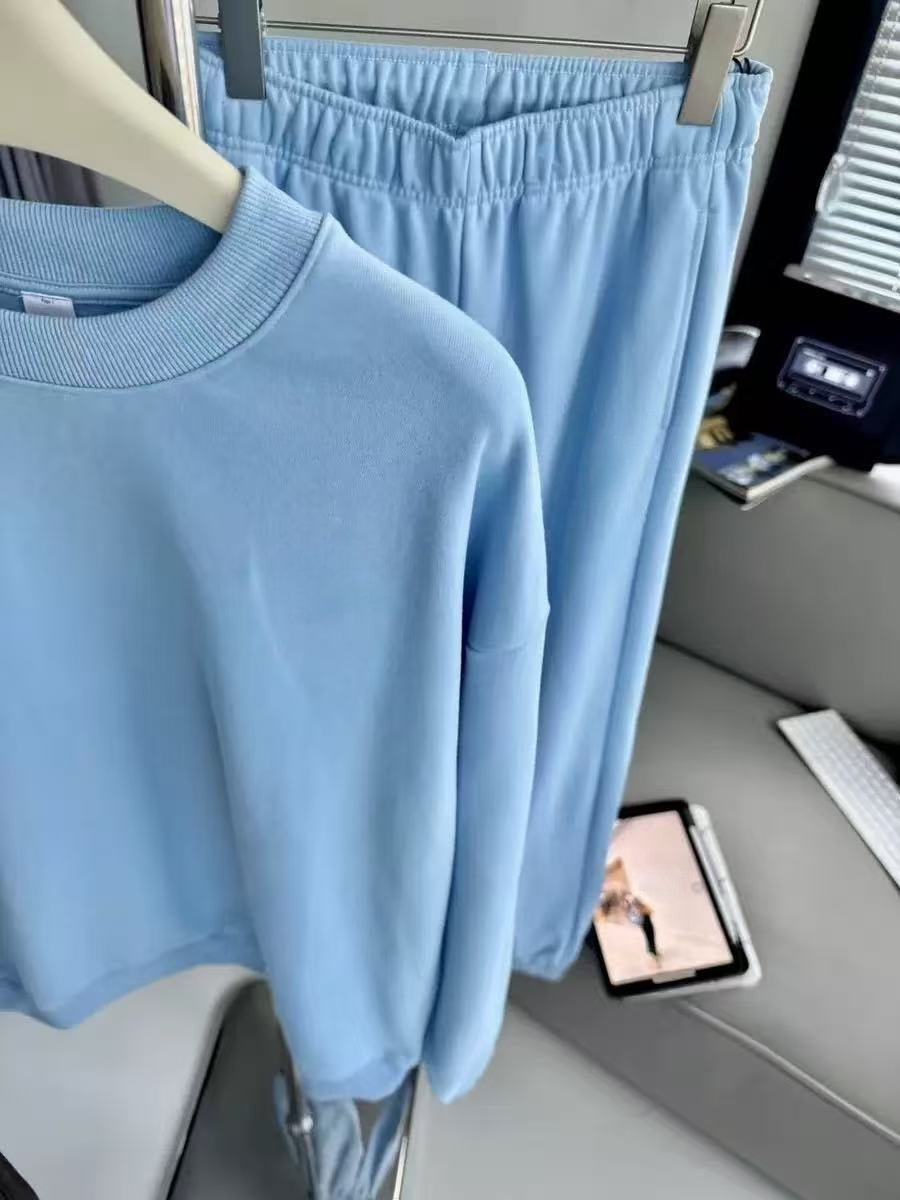 T588-927 Ladies' loose casual outdoor hoodie set