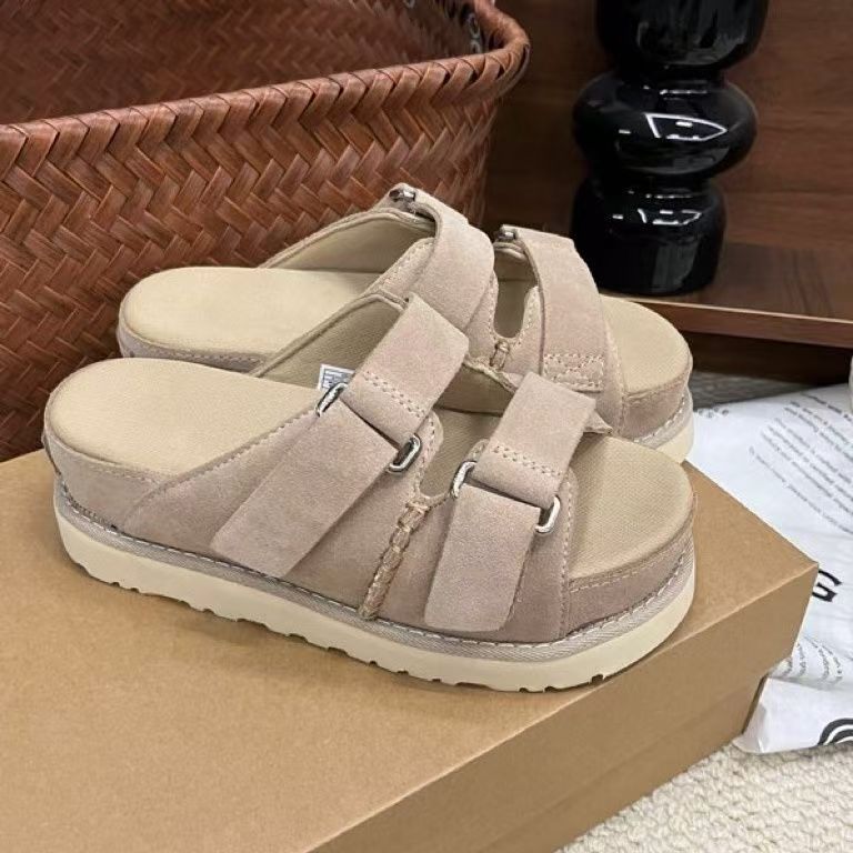 T588-964 Velcro thick soled sandals with buckle and sponge slippers