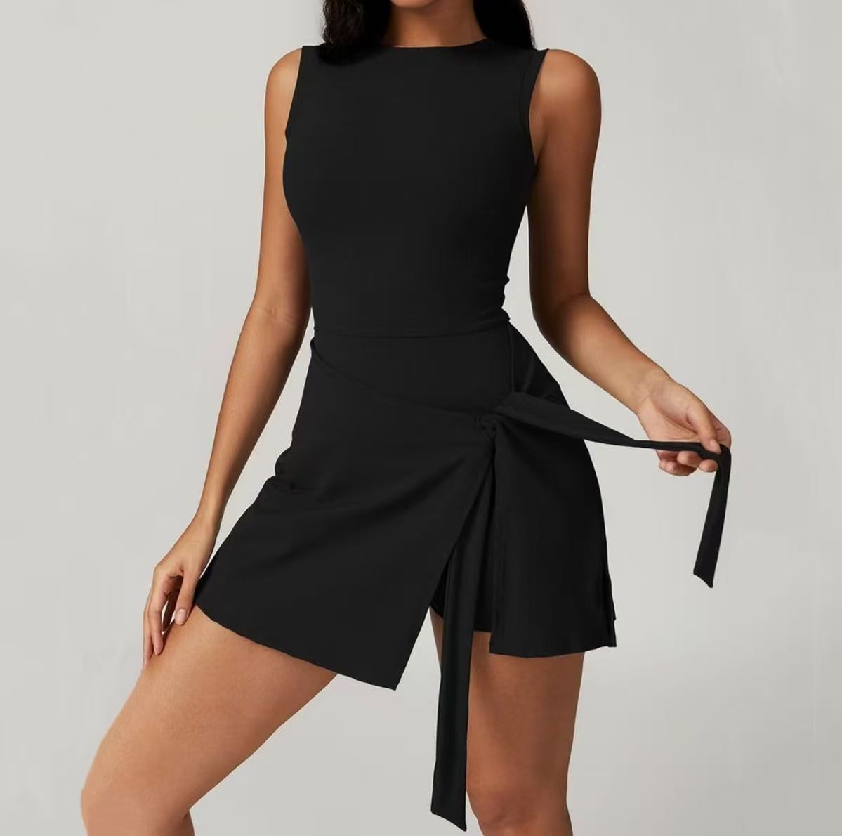 T588-1139 Sleeveless tight fitting sports dress