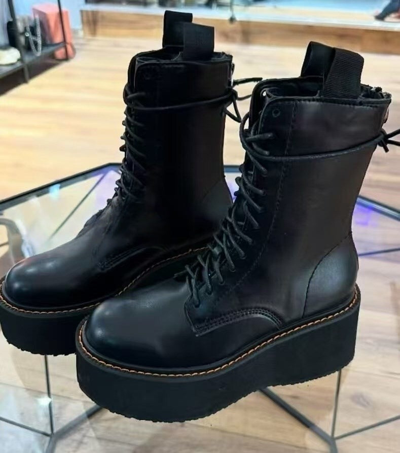 T588-854 Thick soled women's lace up Martin boots