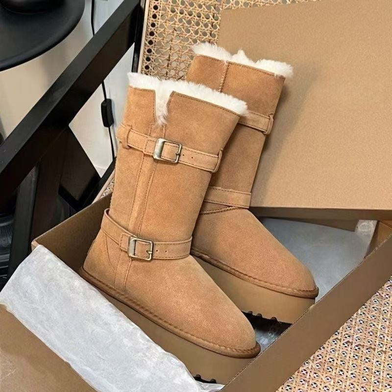 T588-868 Thick soled long tube thick snow boots