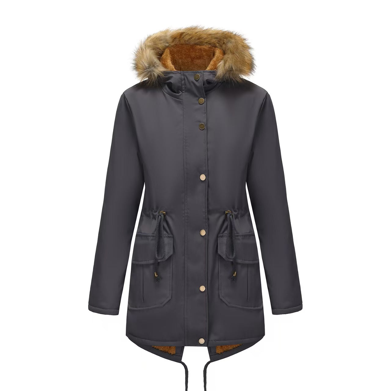 T588-710    Mid length waist cinched spring and autumn jacket for women  -GYYF