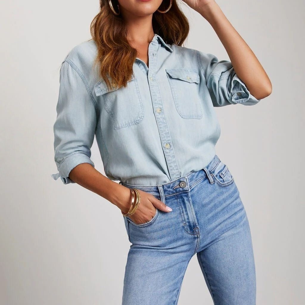 T588-261 Shirt, women's denim, fashionable and versatile   -GYYF