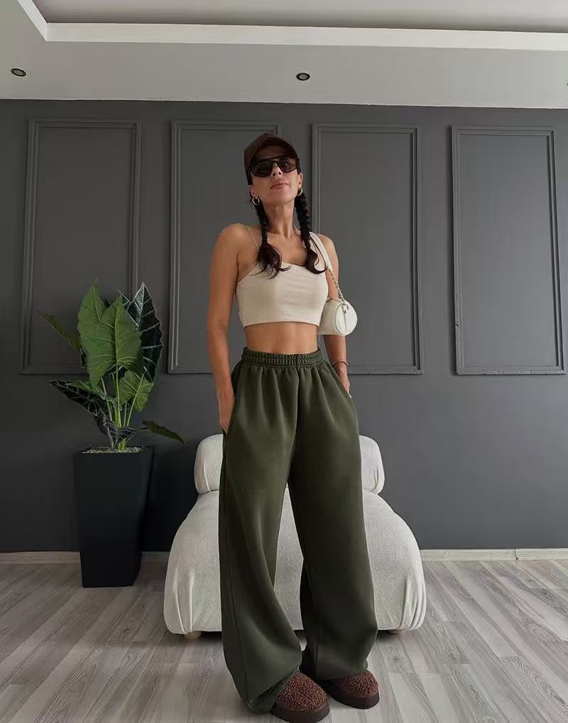 T588-849 Wide leg pants casual women's autumn and winter straight leg