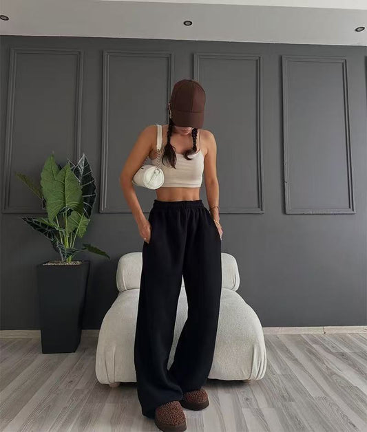 T588-849 Wide leg pants casual women's autumn and winter straight leg