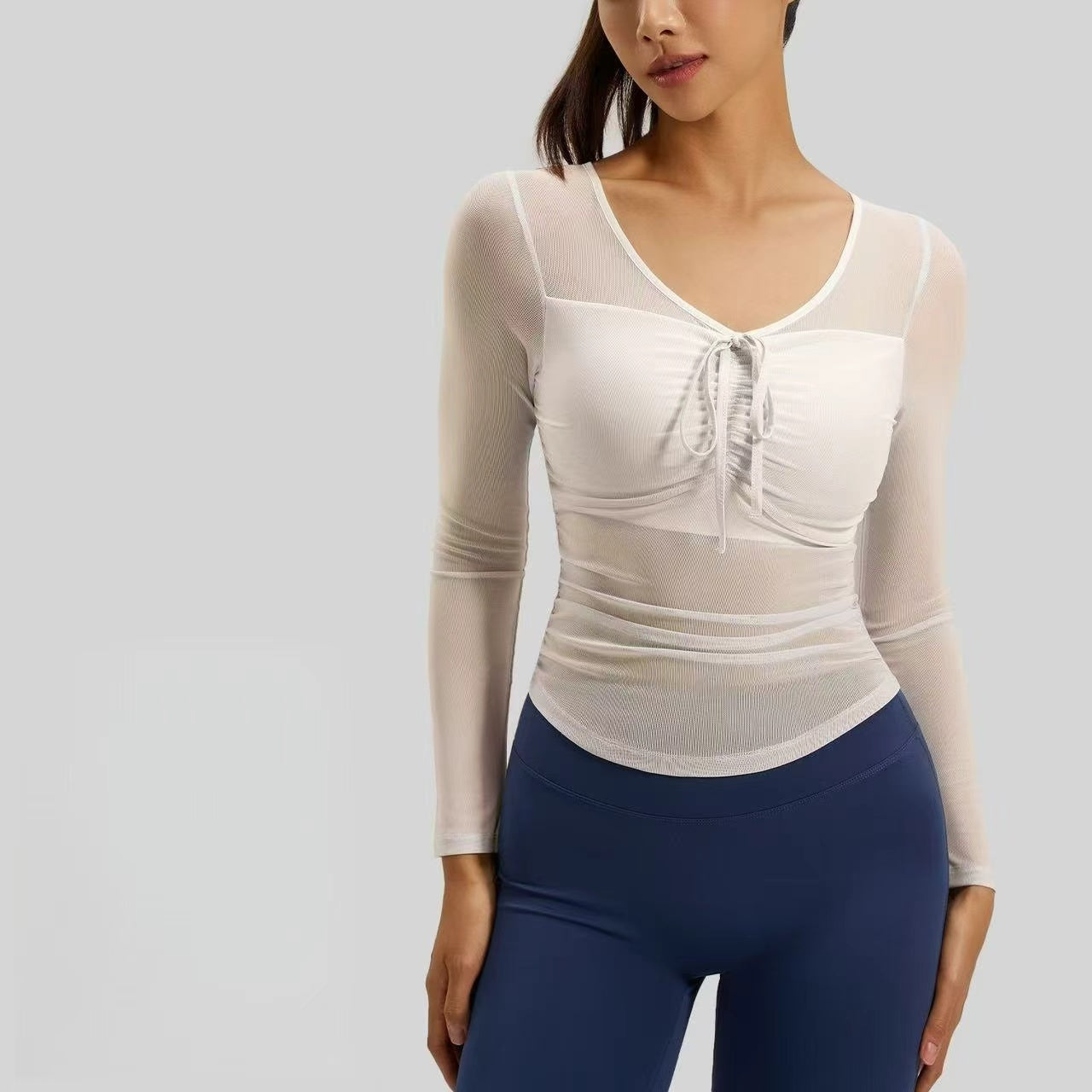 T588-884 Yoga suit long sleeved slim fit fitness top for women