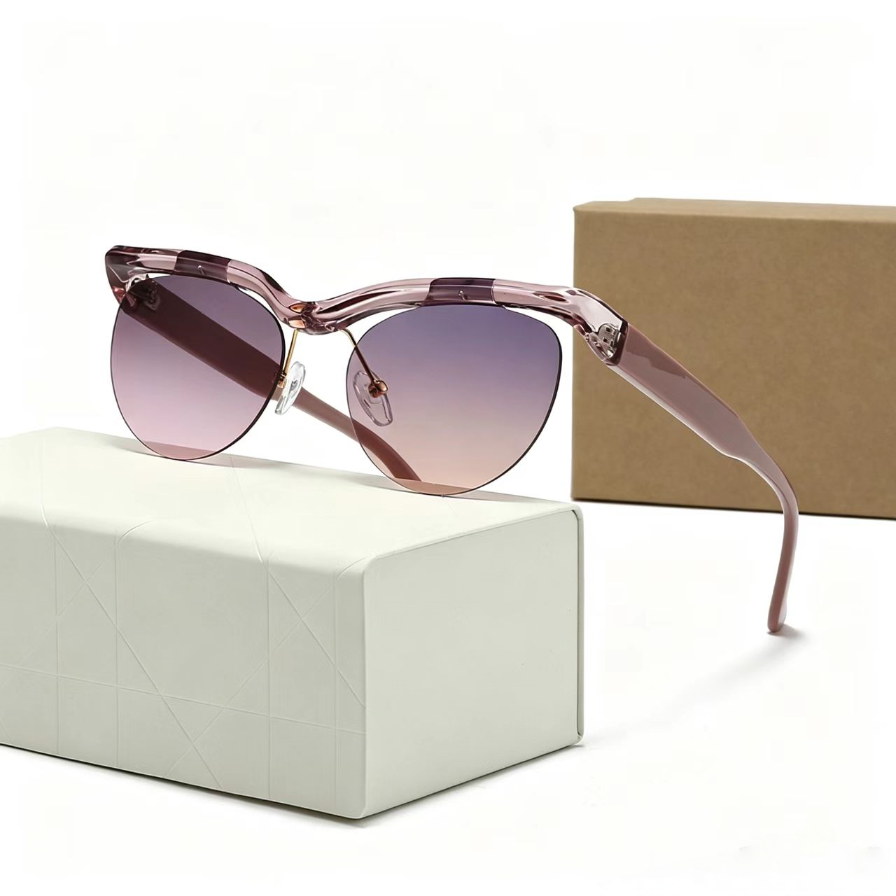 T588-1160 Elliptical personality sunglasses with large frame design