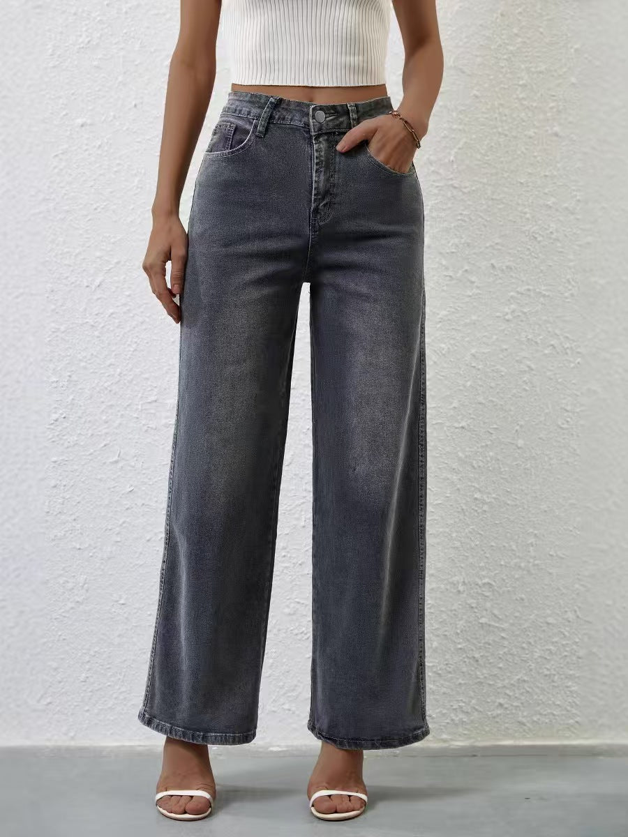 T588-746  High waisted loose casual women's jeans -GYYF