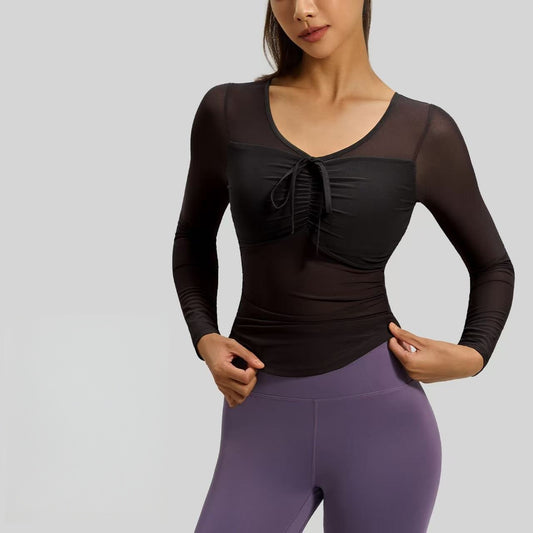 T588-884 Yoga suit long sleeved slim fit fitness top for women
