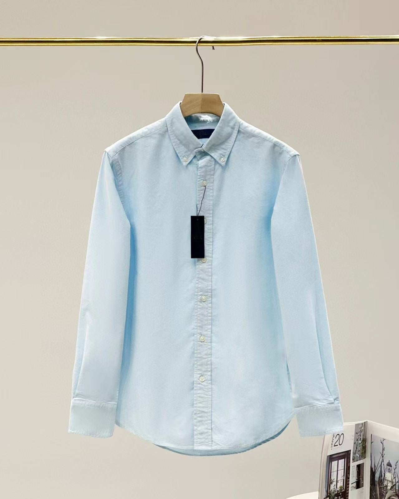 T588-962  Casual loose solid color long sleeved shirt
