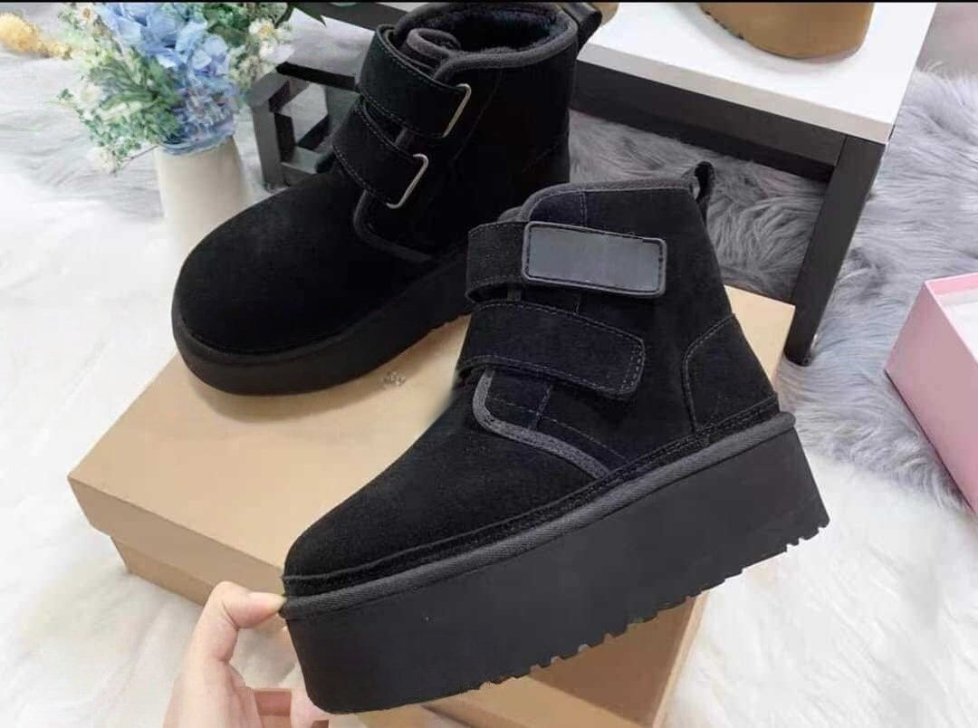 T588-714 Warm snow boots with thick soles and height increasing cotton shoes -TG