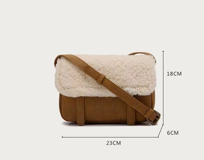 T588-788 Lamb Fleece Postman Bag Diagonal Mini