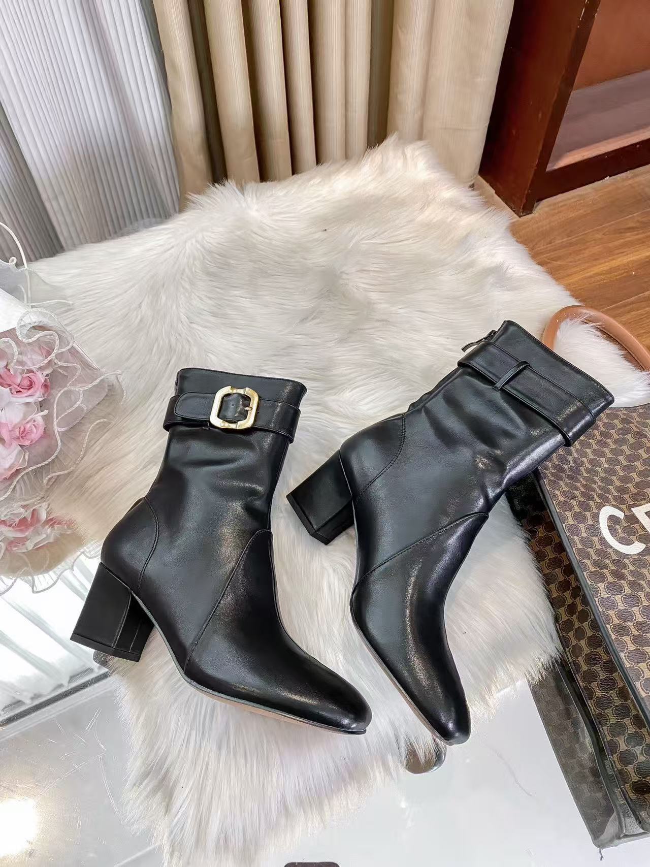 T588-861 Ladies' high-heeled high-heeled Martin boots