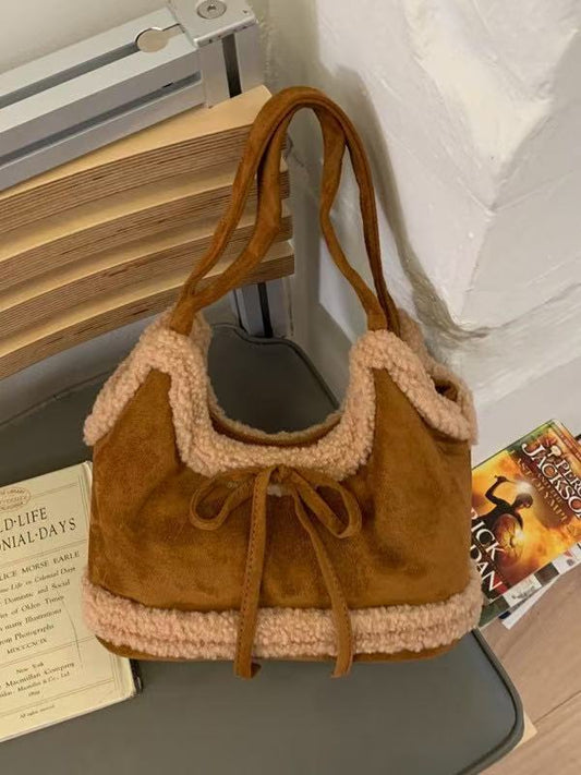 T588-703   Plush tote bag with one shoulder   -GYBB