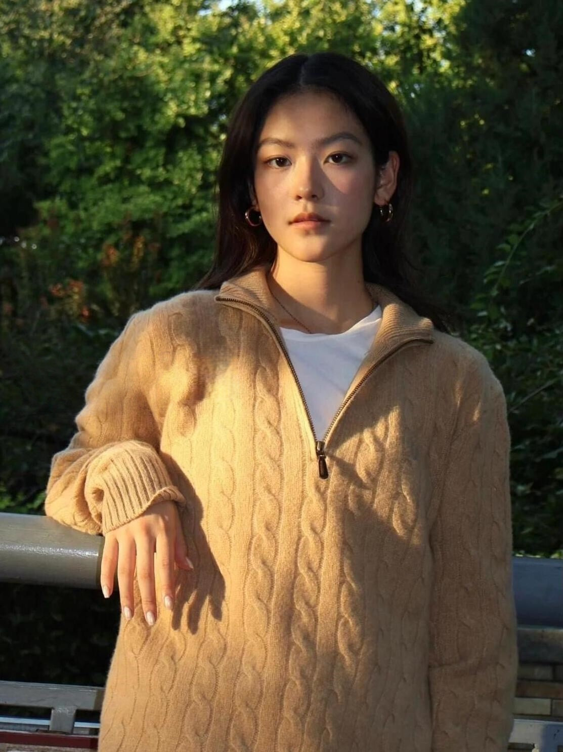 T588-876 Half zip Knitted Sweater Spring and Autumn Edition