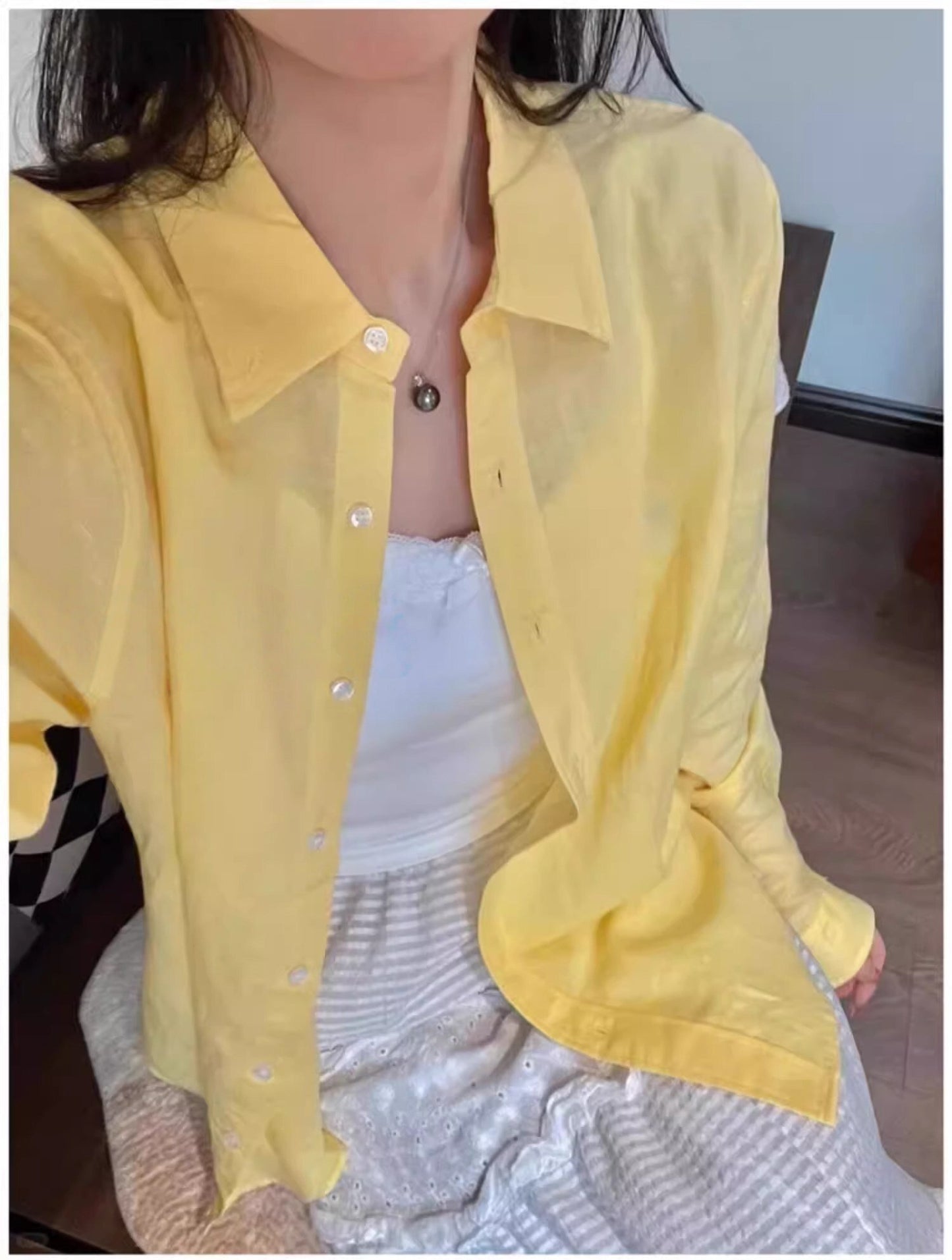 T588-875  Women's long loose casual shirt