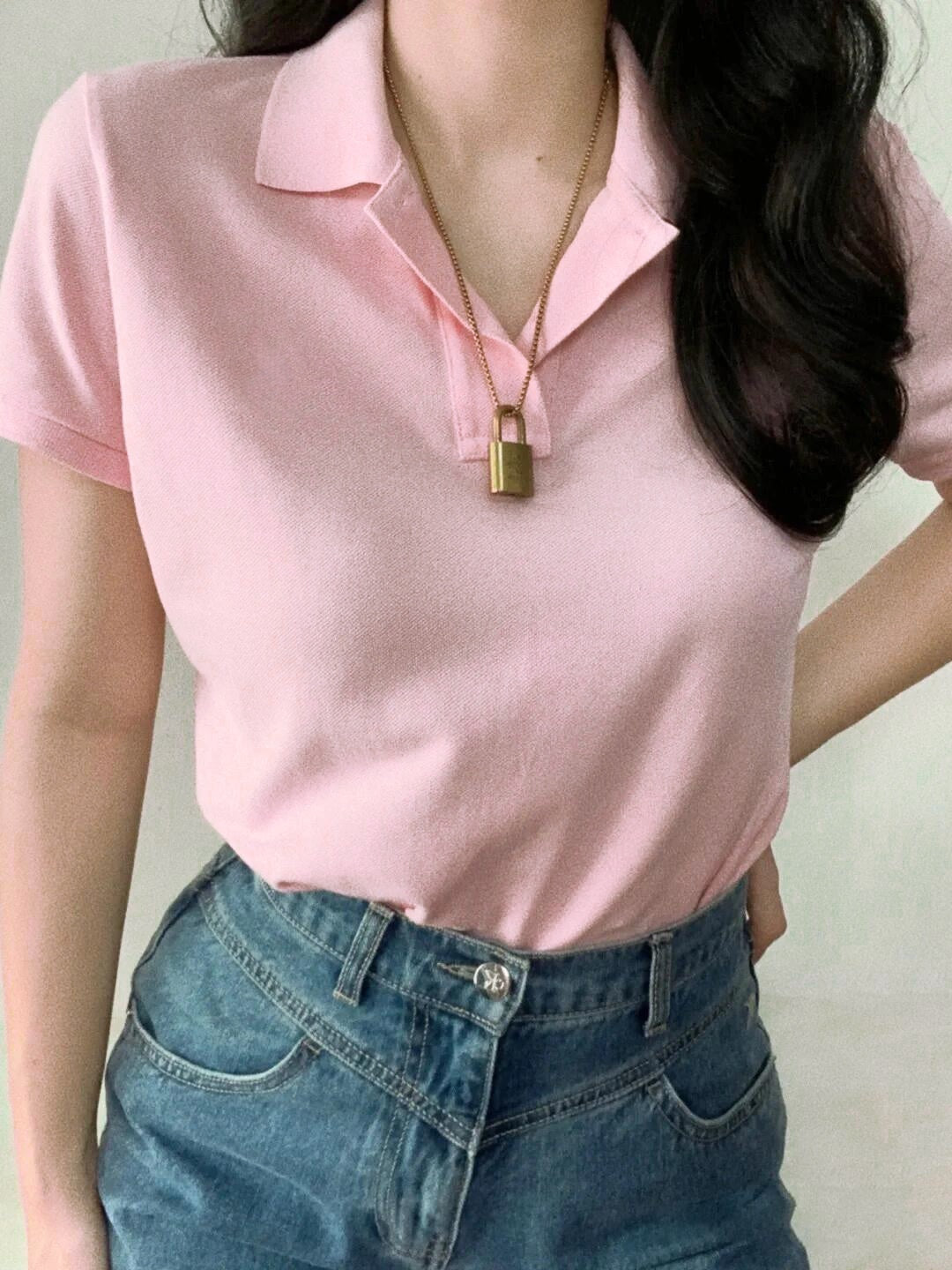 T588-991    Button up shirt women's T-shirt