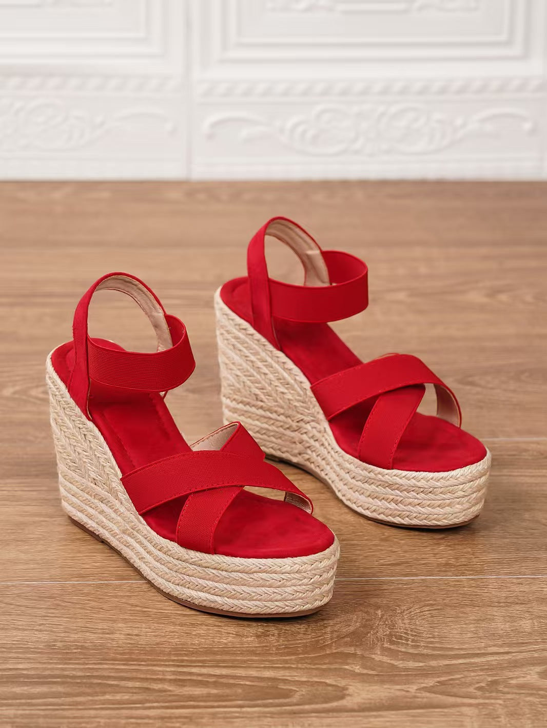 T588-1195  Sandals with Thick Bottom Slope and Women's Sandals