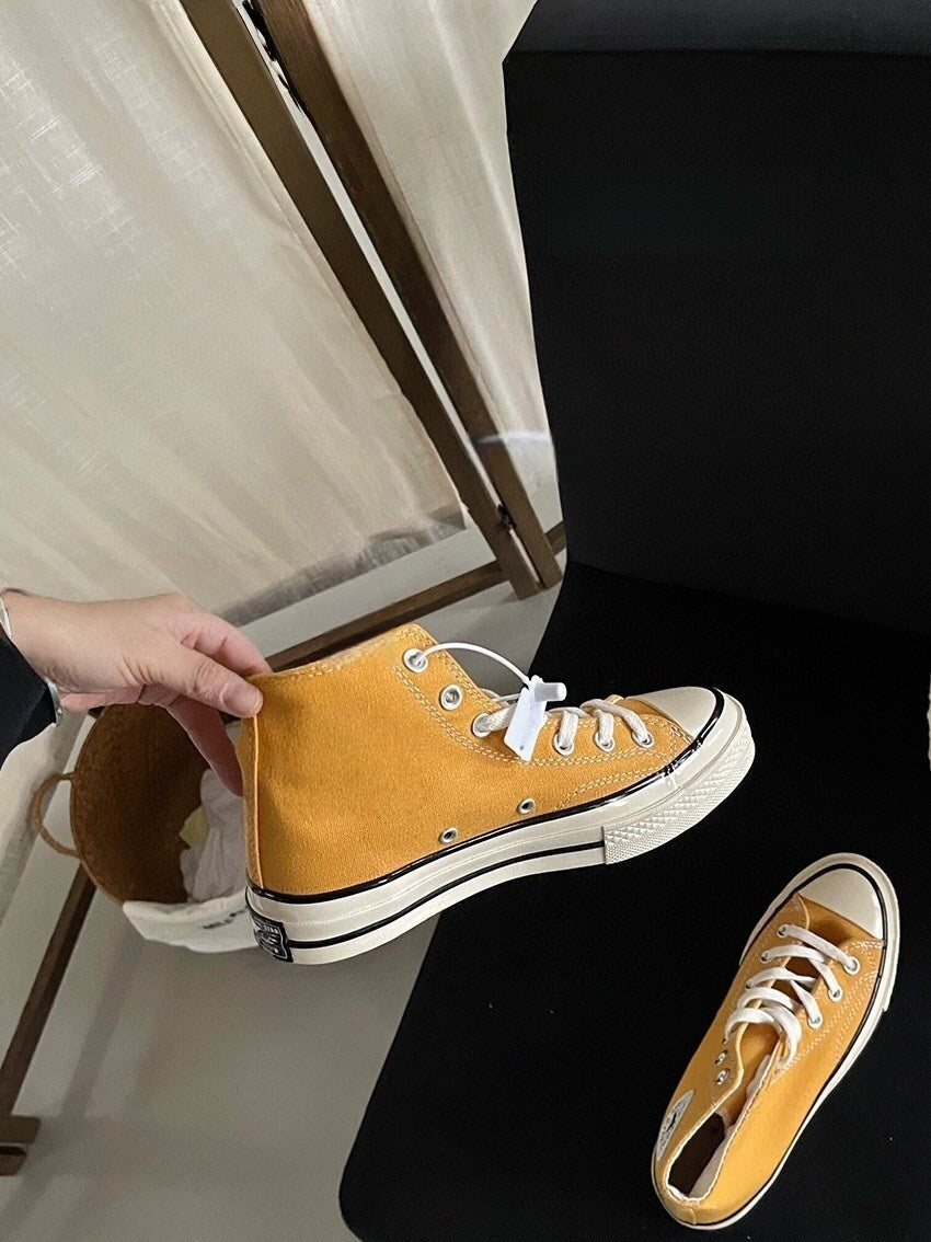 T588-870 Casual flat bottomed board shoes with high tops