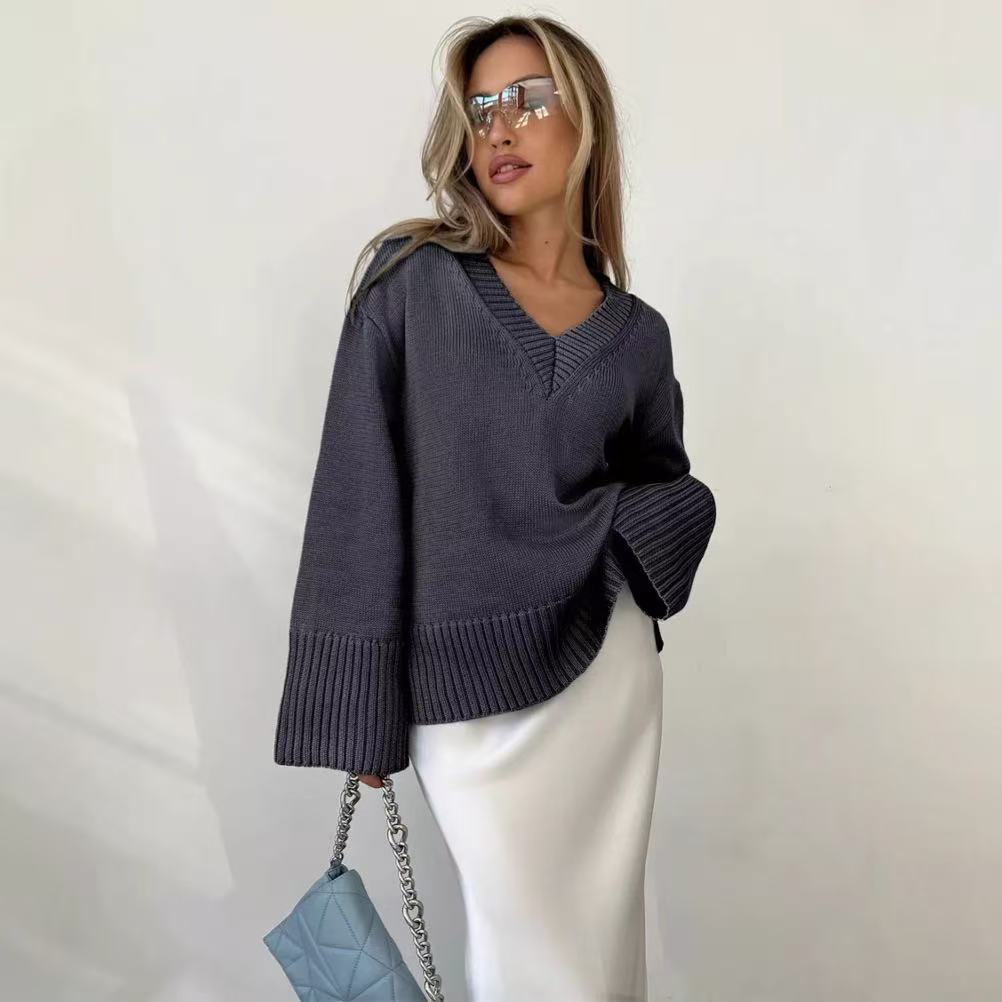 T588-740   Fashion women's tops, colored sweaters, knitted for autumn and winter