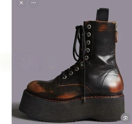 T588-854 Thick soled women's lace up Martin boots