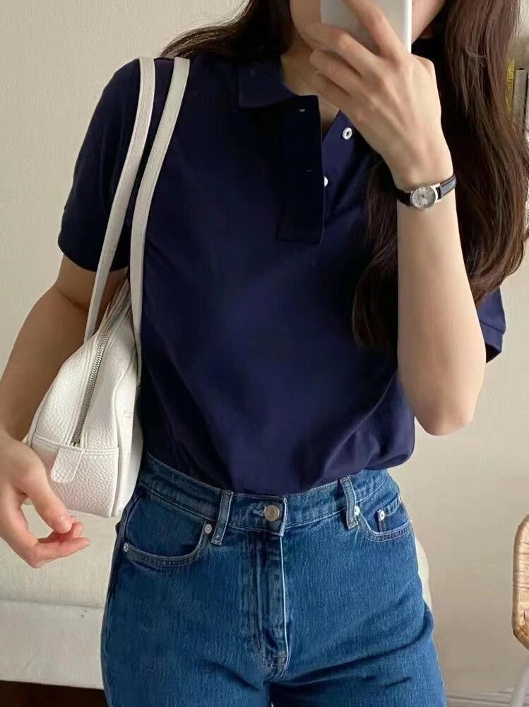 T588-991    Button up shirt women's T-shirt