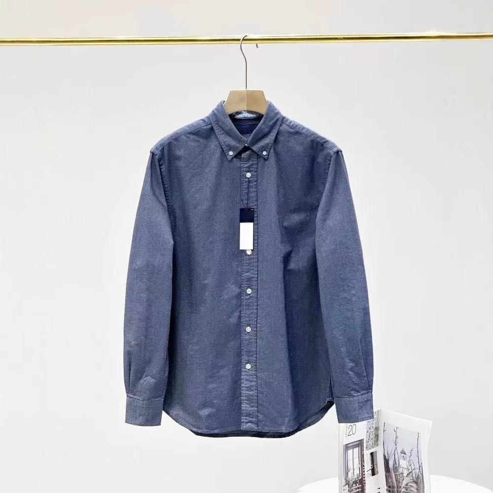 T588-962  Casual loose solid color long sleeved shirt