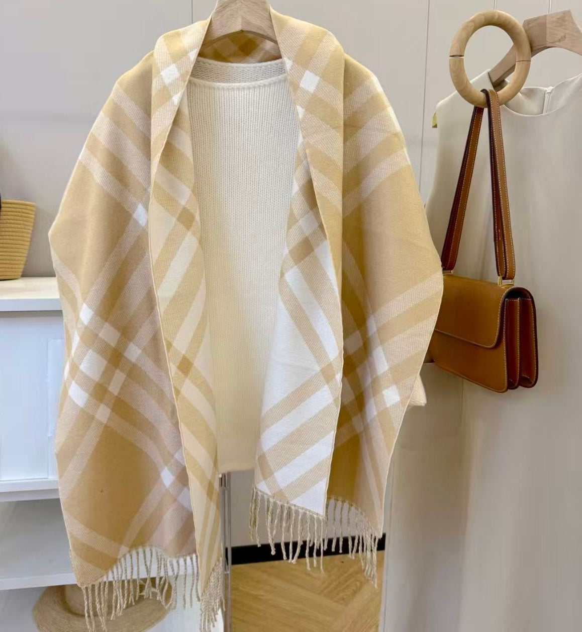 T588-791   Autumn and winter plaid scarf imitation cashmere double-sided thickened plaid