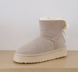 T588-843 Velvet thick soled high top snow boots