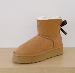 T588-843 Velvet thick soled high top snow boots