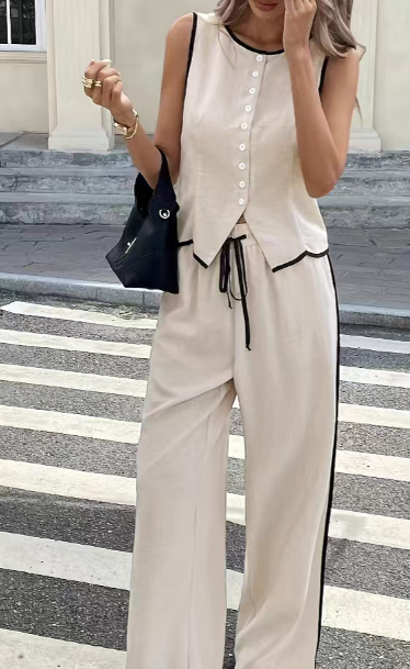 Women's set summer short sleeved pants casual loose fit E1011