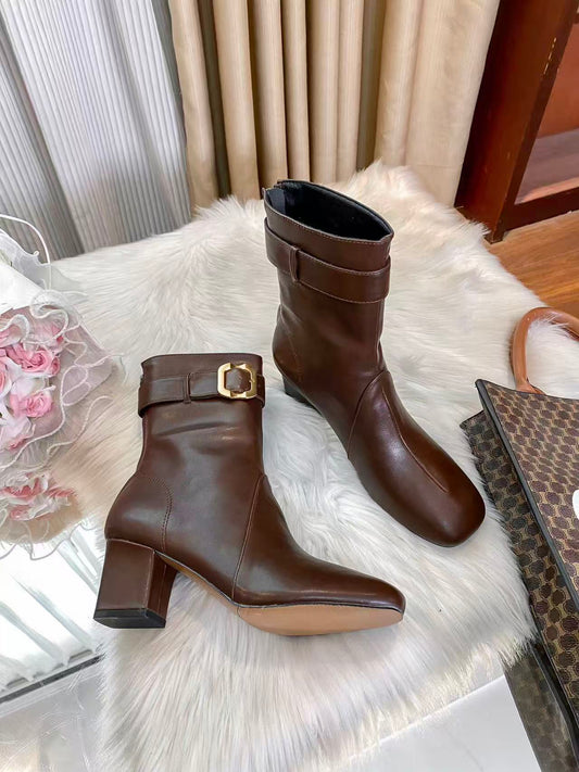 T588-861 Ladies' high-heeled high-heeled Martin boots