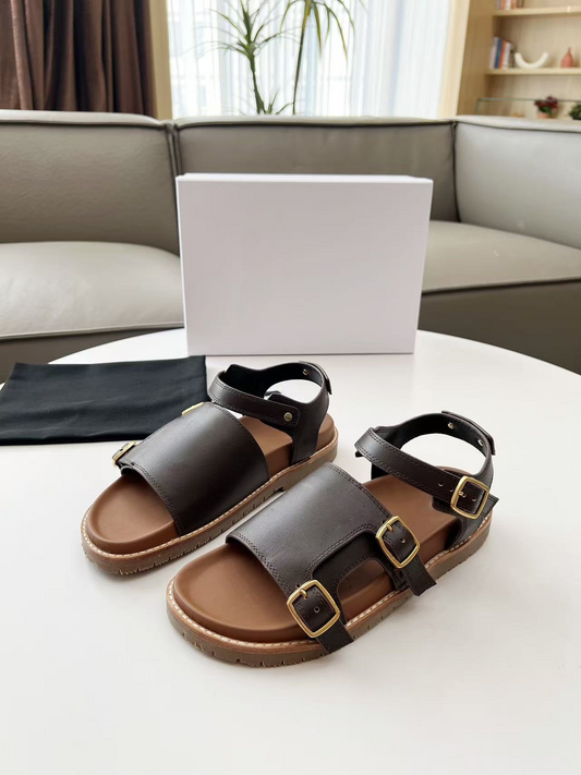 T588- 1198  Sandals retro versatile one button casual shoes