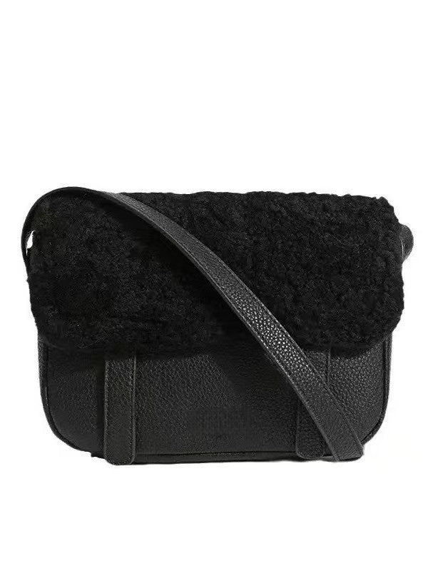 T588-788 Lamb Fleece Postman Bag Diagonal Mini