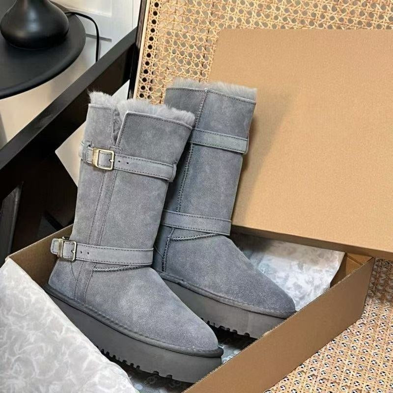 T588-868 Thick soled long tube thick snow boots