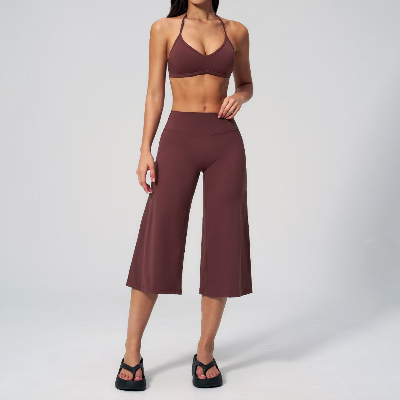 T588-1162  Sports bra quick drying mid pants yoga set