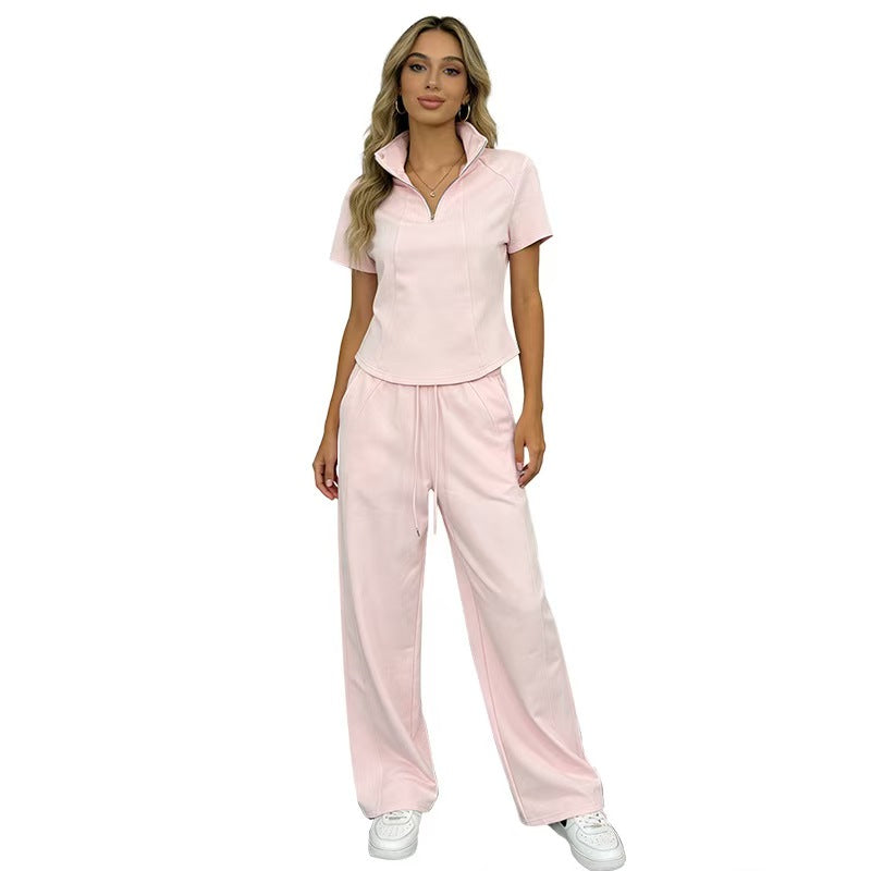 T588-1143 Half zip sports and leisure set