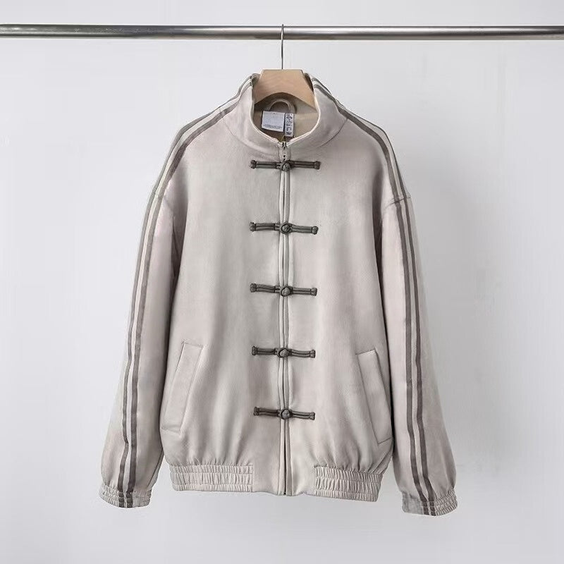 T588-869  Chinese style stand up collar buttoned jacket loose jacket
