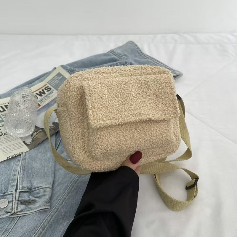 T588-495 Plush handbag, hand-held shoulder bag-GYBB