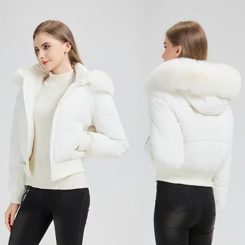 T588-739   Winter women's coat with large fur collar for warmth