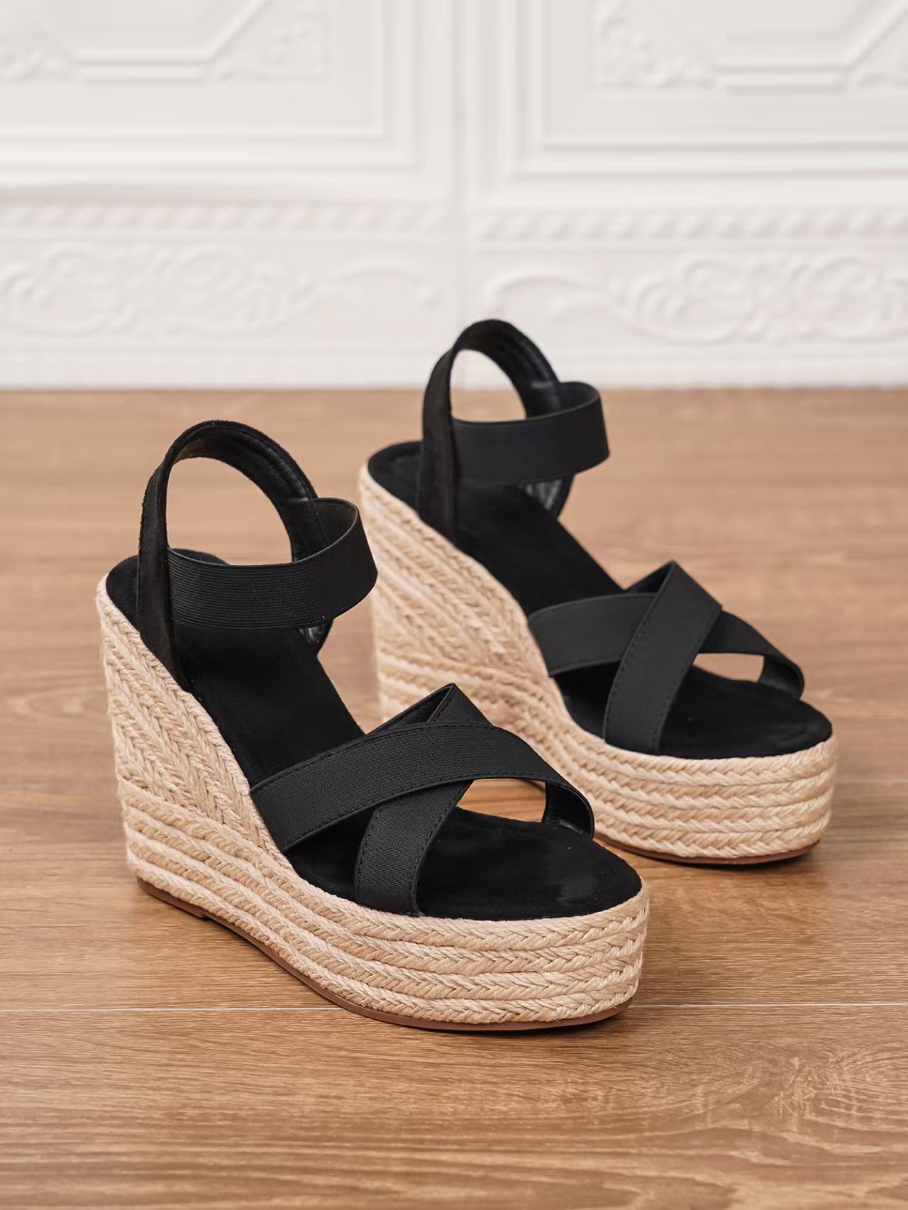 T588-1195  Sandals with Thick Bottom Slope and Women's Sandals