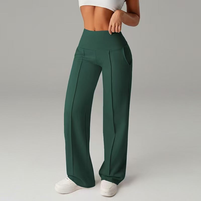 Drawstring tied solid color casual pants  E1270