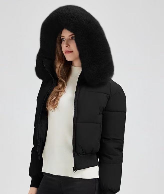 T588-739   Winter women's coat with large fur collar for warmth